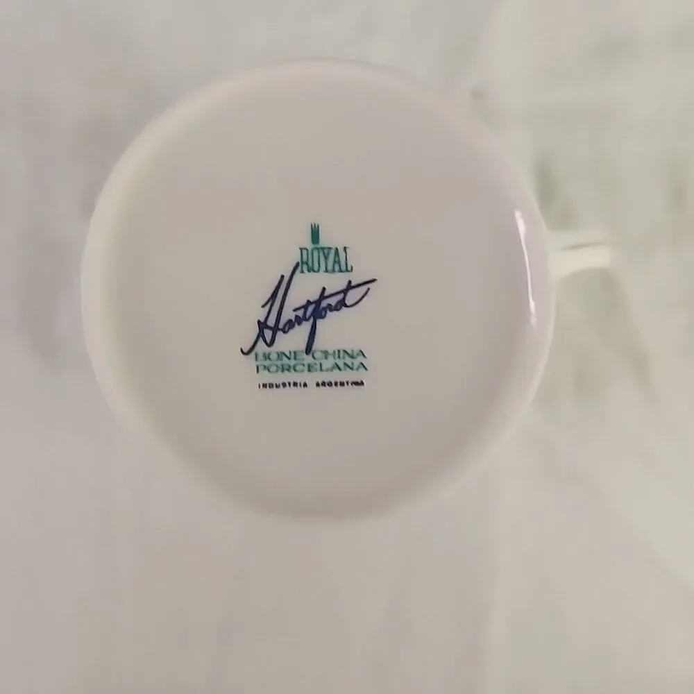 Cup & Saucer Royal Hartford Renault Argentina Bone China Set Of 6 Demitasse VTG